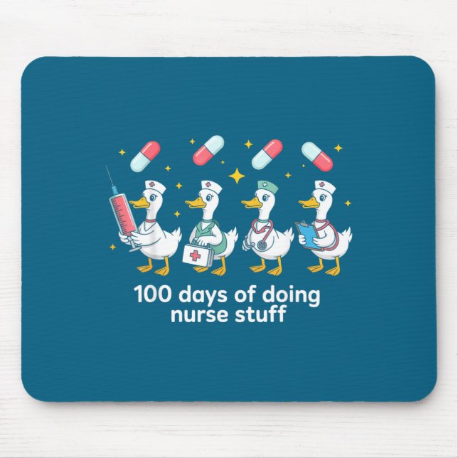 Nurse Skeleton New Year Crew 2026 Funny Er Icu Par Mouse Pad (Front)