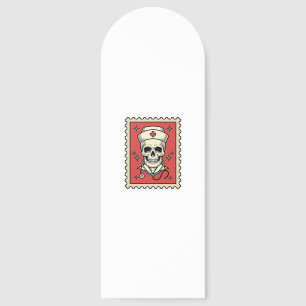 Nurse Skull Funny Retro Stamp_1 Bookmarks