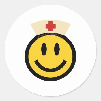 Nurse Smile Classic Round Sticker by SerendipityTs at Zazzle