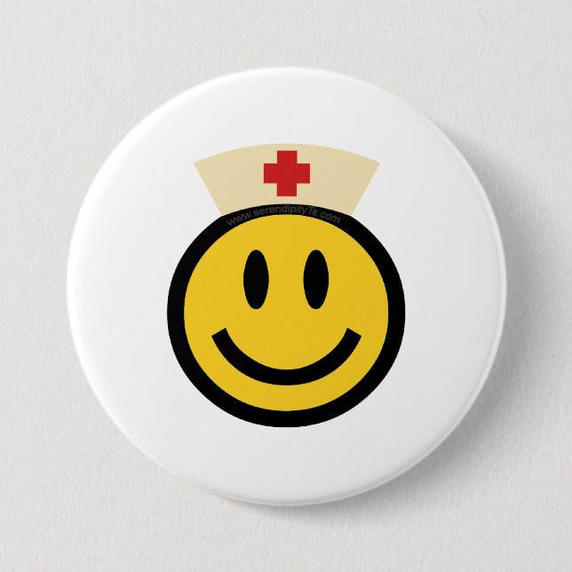 Nurse Smile Pinback Button (Front)