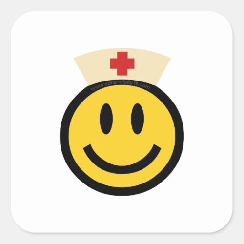 Nurse Smile Square Sticker