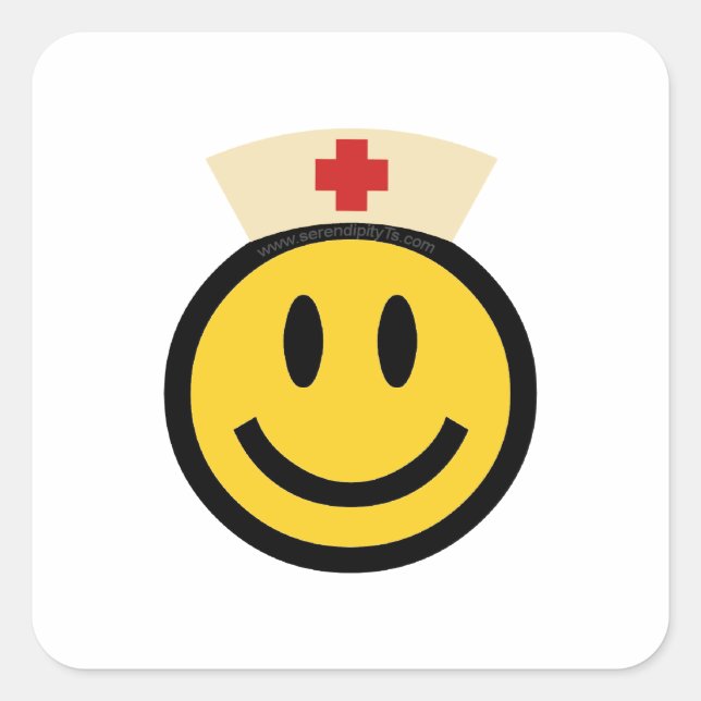 Nurse Smile Square Sticker (Front)