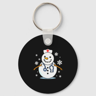 Nurse Snowman Nurse Christmas Keychain