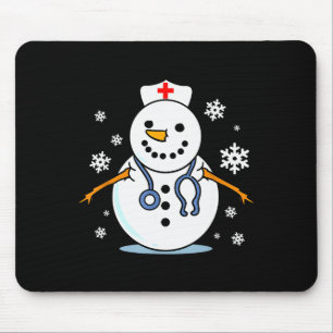 Nurse Snowman Nurse Christmas Mouse Pad