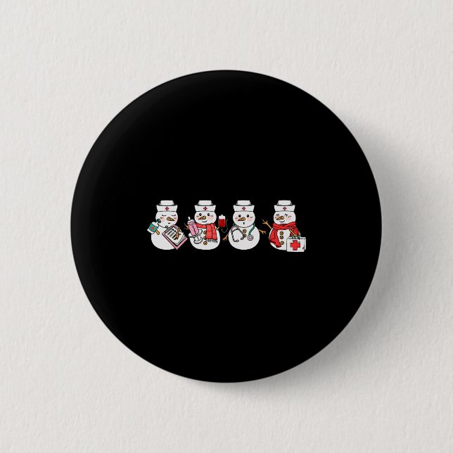 Nurse Snowman Squad Nursing Rn Registered Funny Ch Button (Front)