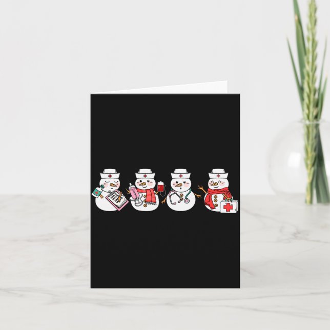Nurse Snowman Squad Nursing Rn Registered Funny Ch Card (Front)