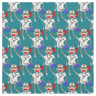 Nurse Sock Monkey Fabric