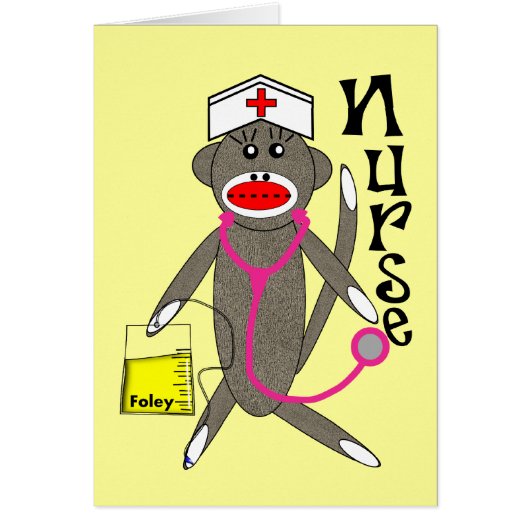 Nurse Sock Monkey Gifts Cards (Front)