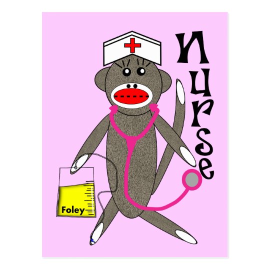 Nurse Sock Monkey Gifts Postcard