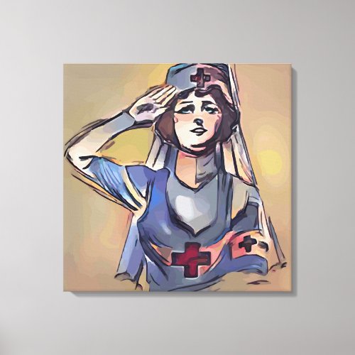 Nurse soldier canvas print