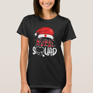 Nurse Squad Christmas Pajamas Santa Hat Xmas Famil T-Shirt