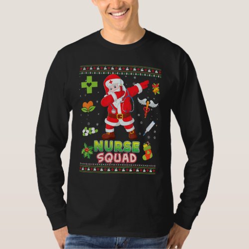 Nurse Squad Dabbing Santa Christmas Sweater Ugly M