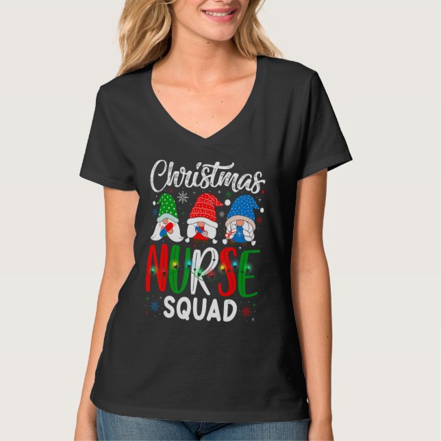 Nurse Squad Gnomes Christmas Family Matching   T-Shirt (Front)