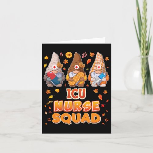 Nurse Squad Gnomes Thanksgiving Grateful Fall Leav Card