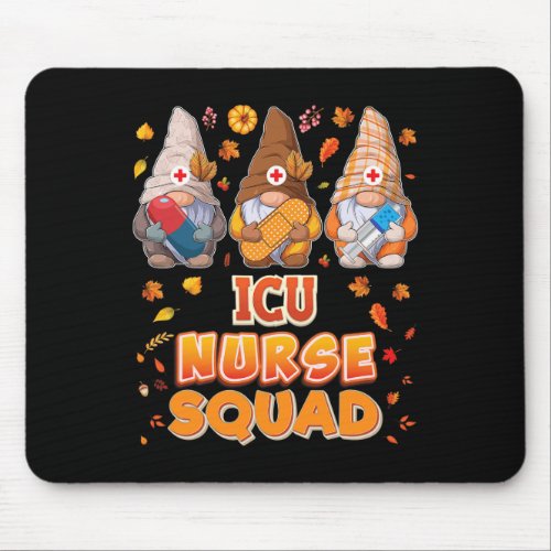 Nurse Squad Gnomes Thanksgiving Grateful Fall Leav Mouse Pad