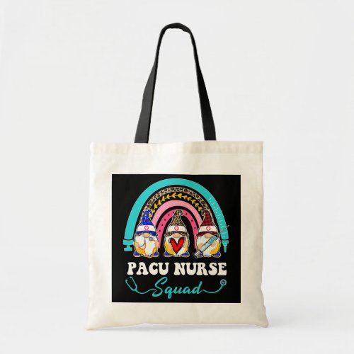 Nurse Squad Leopard Rainbow Gnome PACU Nurse  Tote Bag