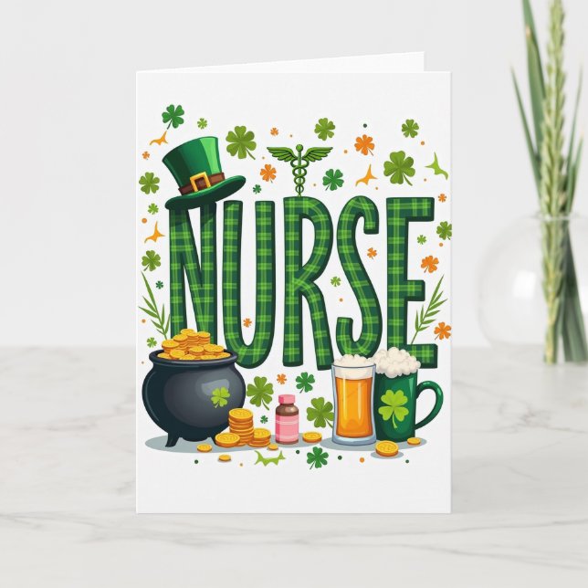 Nurse St Patricks Day Celebration Card (Front)