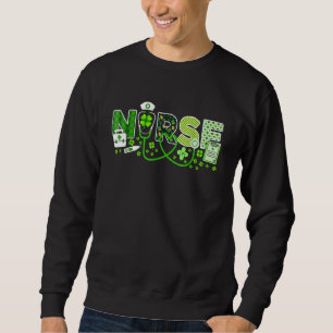 Nurse St Patrick's Day Lucky Nurse Shamrock Love N Sweatshirt