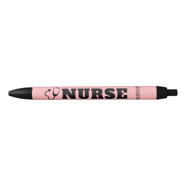 Nurse Stethoscope Blush Pink Personalized Pen (Front)
