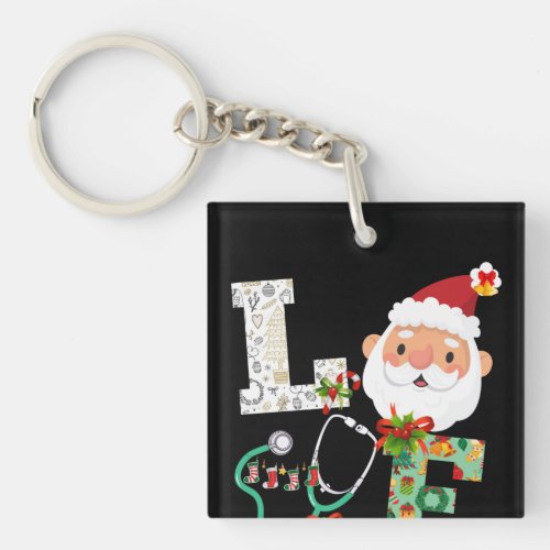 Nurse Stethoscope Christmas Ornaments Decor Gift Keychain