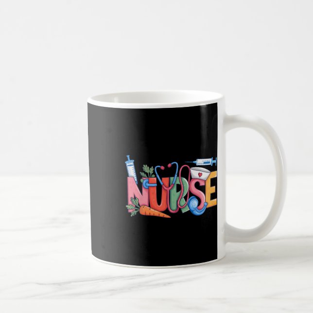 Nurse Stethoscope Cute Coquette Bow Stethoscope Nu Coffee Mug (Right)