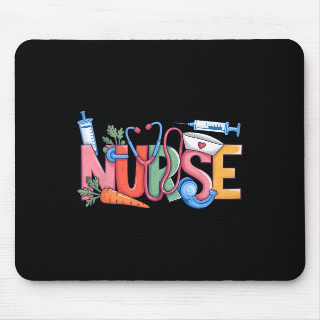 Nurse Stethoscope Cute Coquette Bow Stethoscope Nu Mouse Pad (Front)