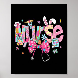Nurse Stethoscope Cute Coquette Bow Stethoscope Nu Poster