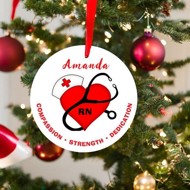 Nurse Stethoscope Heart Nurse Hat Ornament (Creator Uploaded)