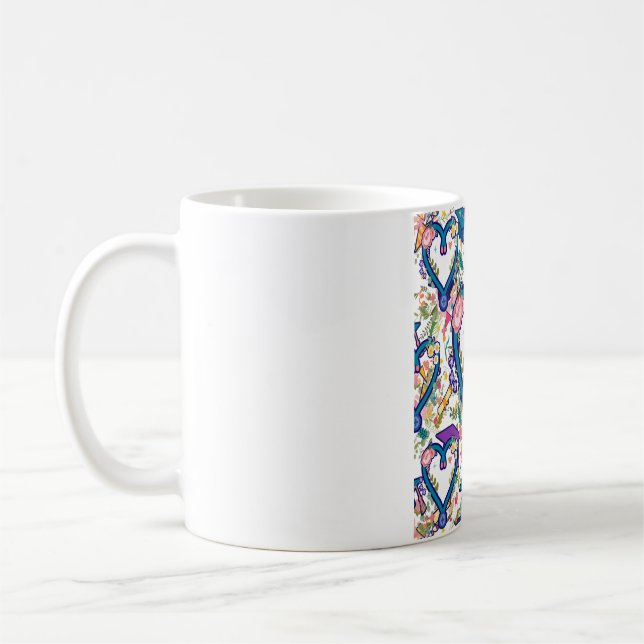 Nurse Stethoscope Heart Pattern Coffee Mug (Left)
