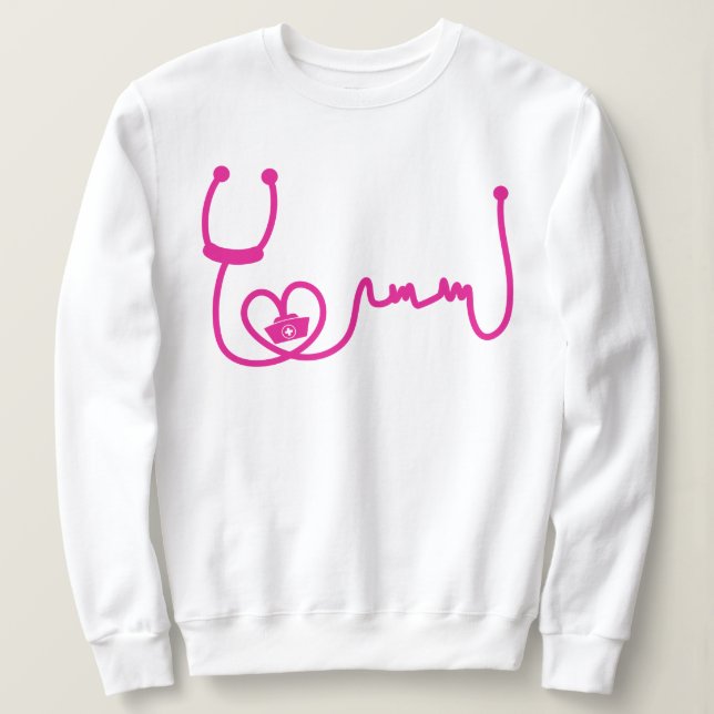 Nurse Stethoscope Heartbeat Sweatshirt (Design Front)