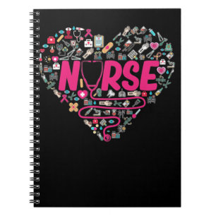 Nurse Stethoscope Medical Elements Heart Notebook