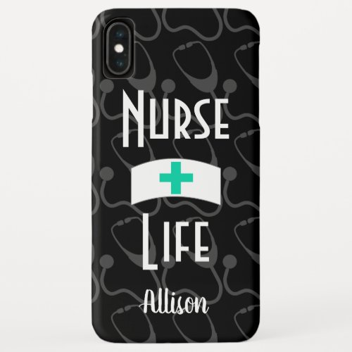 Nurse Stethoscope Medical Pattern Personalized iPhone XS Max Case