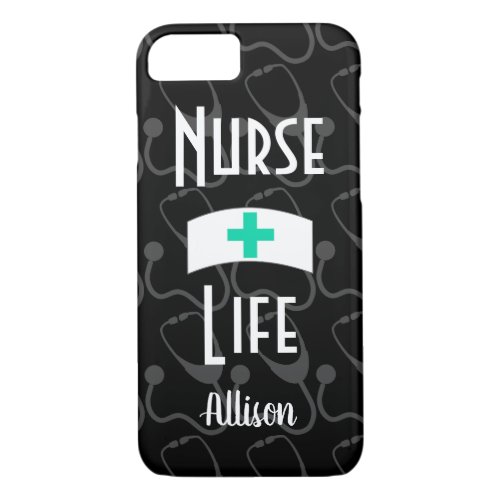 Nurse Stethoscope Medical Pattern Personalized iPhone 87 Case