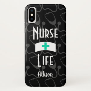 Nurse Stethoscope Medical Pattern Personalized iPhone X Case