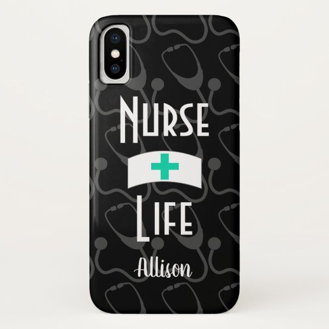 Nurse Stethoscope Medical Pattern Personalized Case-Mate iPhone Case (Back)