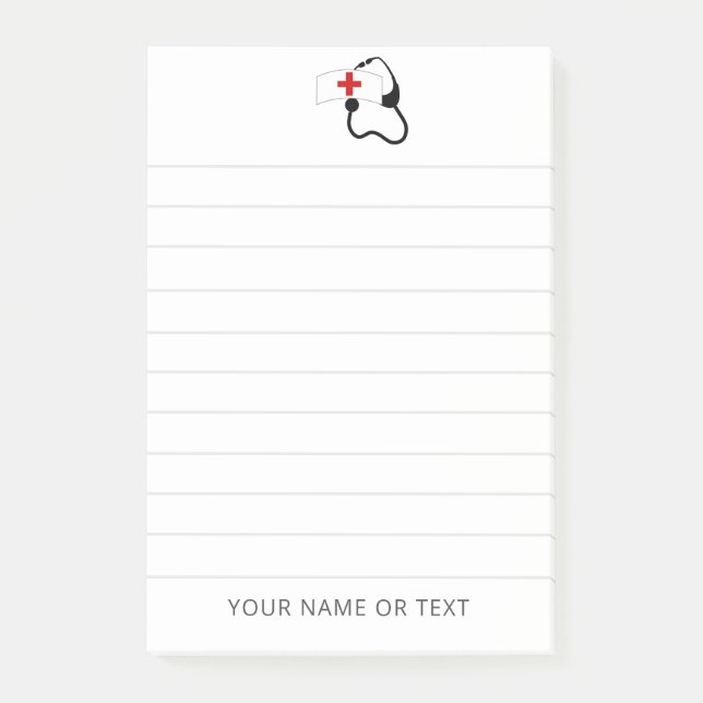 Nurse Stethoscope Medical Personalized Name Post-it Notes (Front)