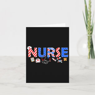 Nurse stethoscope memorial day 4th july nursing Nu Card