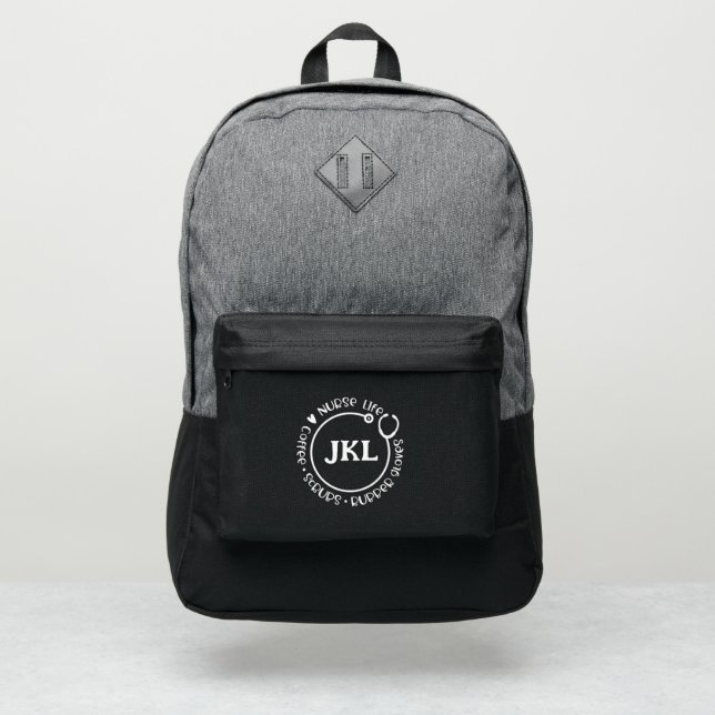 Nurse Stethoscope Monogrammed  Port Authority® Backpack (Front)