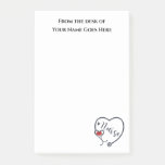 Nurse stethoscope red heart appreciation white post-it notes