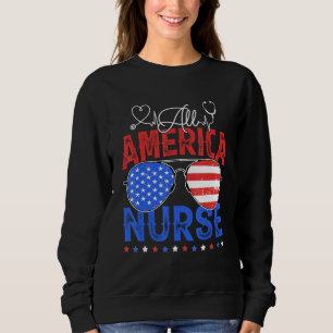 Nurse Stethoscope Sunglasses 4th Of July Memorial  Sweatshirt