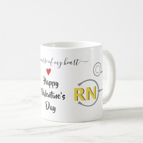 Nurse stethoscope Valentines day yellow  gray Coffee Mug