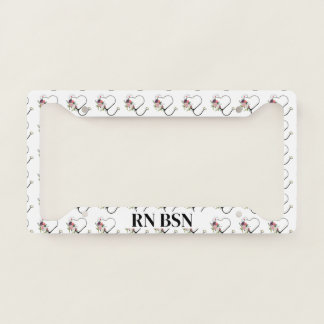 Nurse Stethoscope With Cap License Plate Frame