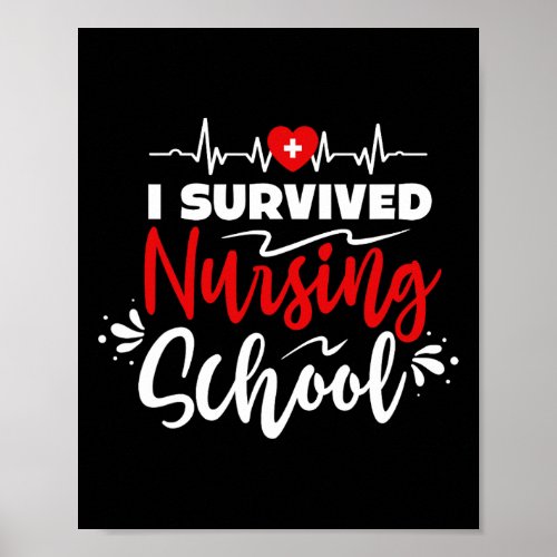 Nurse Student I Survived Nursing School Essentials Poster