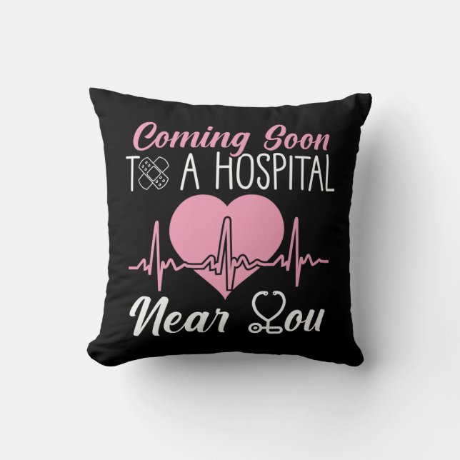 Nurse Students Graduation Hospital RN Nursing Throw Pillow (Front)