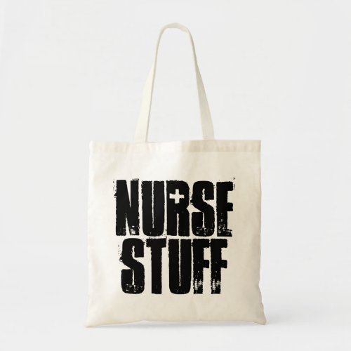 Nurse Stuff Black Typography Tote Bag