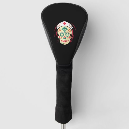 Nurse Sugar Skull Golf Head Cover