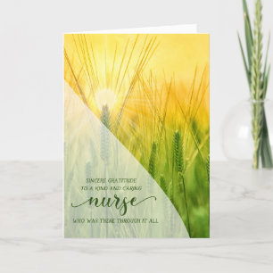 Nurse Summer Grasses Sunlit Nature Letterpress Thank You Card
