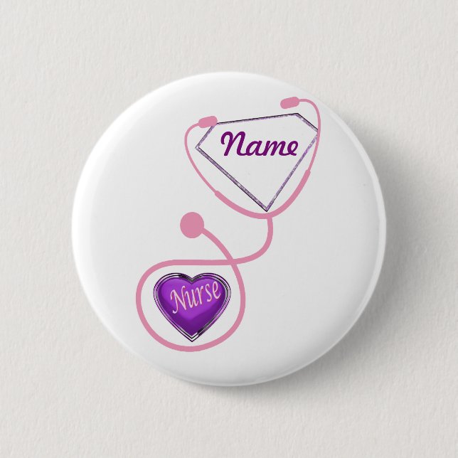 Nurse Super Stethoscope Glitter add Name Button (Front)