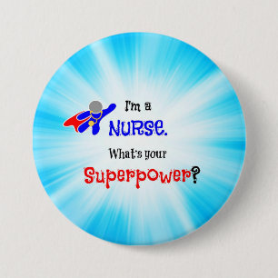 Nurse Superhero Button
