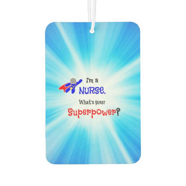 Nurse Superhero Car Air Freshener (Back)
